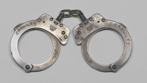 These handcuffs were used <a href="http://www.cnn.com/2009/CRIME/07/21/massachusetts.harvard.professor.arrested/">in the 2009 arrest </a>of Harvard University professor Henry Louis Gates, Jr., in front of his home in Cambridge, Massachusetts. Gates donated the handcuffs to the museum. 