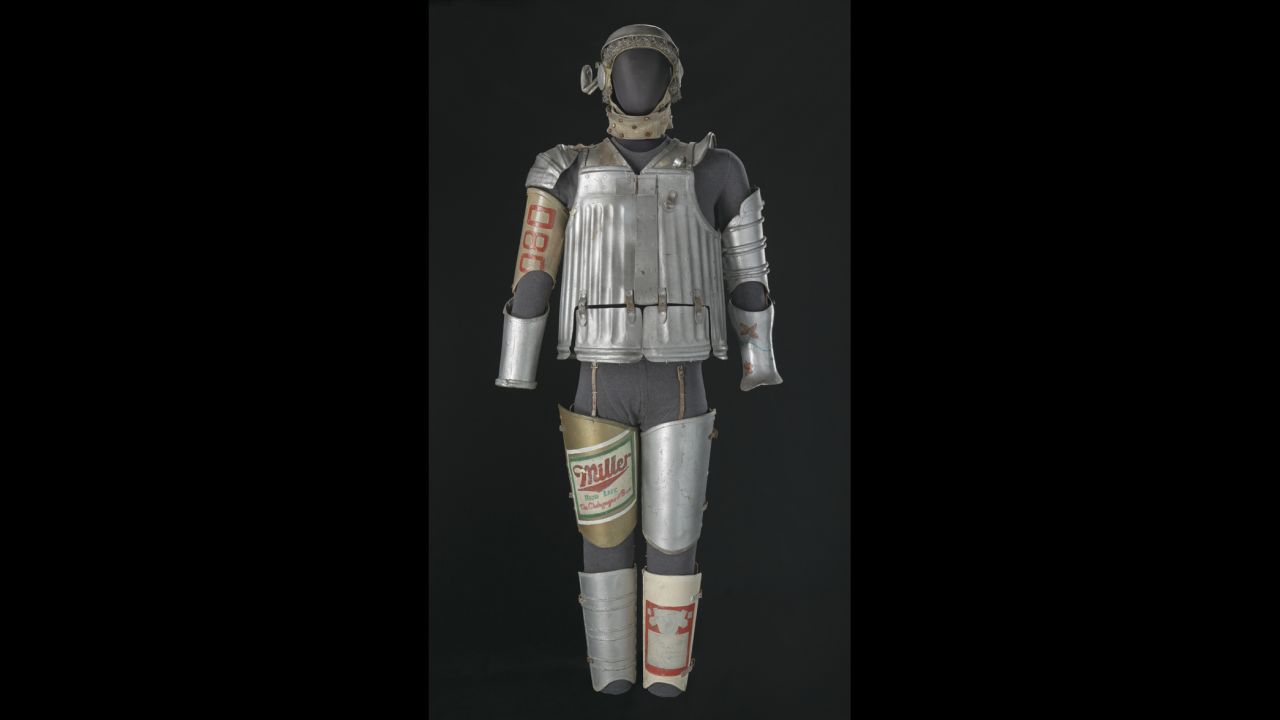 This costume for the Tin Man in the Broadway production of "The Wiz," an African-American take on "The Wizard of Oz," is from 1975. 