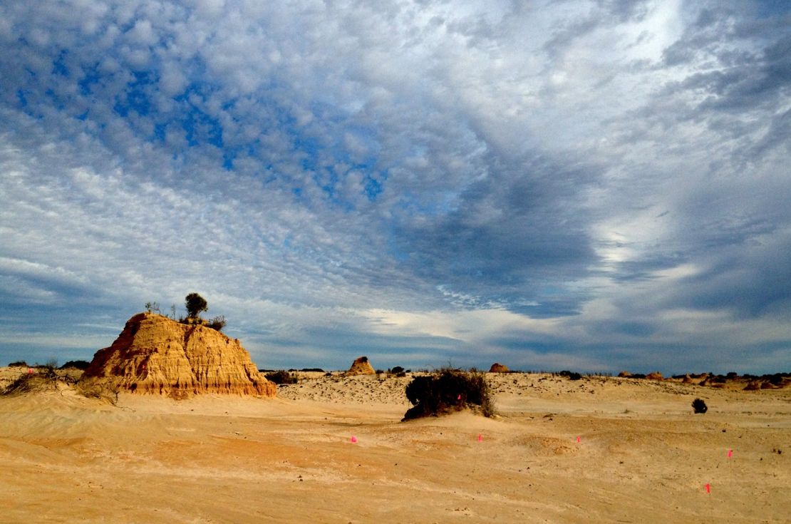 Willandra Lakes where the oldest Australian "Mungo Man" was found (43,500 years old).