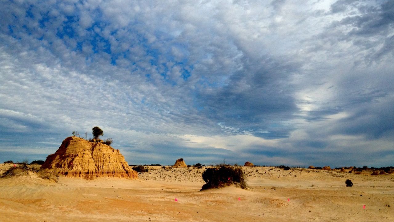 Willandra Lakes where the oldest Australian "Mungo Man" was found (43,500 years old).