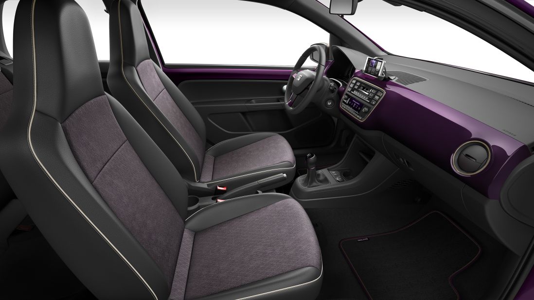The SEAT Mii is available on pre-order in two colours, a deep purple Violetto or Candy White. 