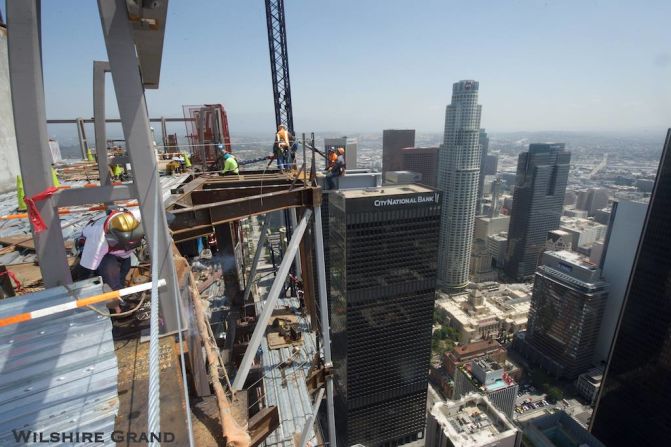 The Wilshire Grand used a number of innovative techniques to offer safety at such heights, from computer simulations to building capacity for movement. 