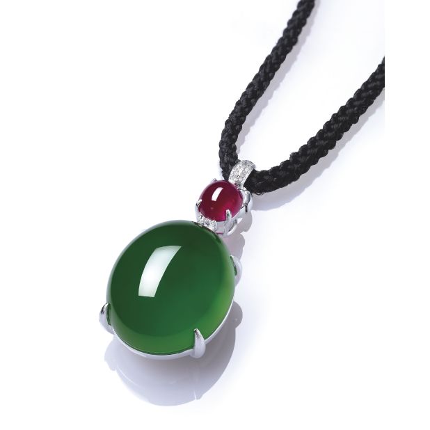 As jade prices have risen, simple designs -- like this jadeite, ruby and diamond cabochon that sold for more than $5.5 million at a Christie's Hong Kong auction in 2015 -- are being favored by Asian buyers.