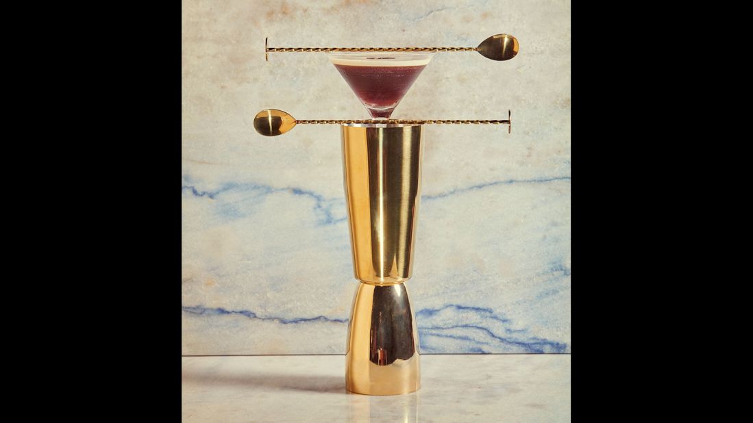 A take on a classic, Marco Velardi's espresso martini requires espresso, a lemon peel, a cinnamon stick, vodka, Frangelico and ice. 
