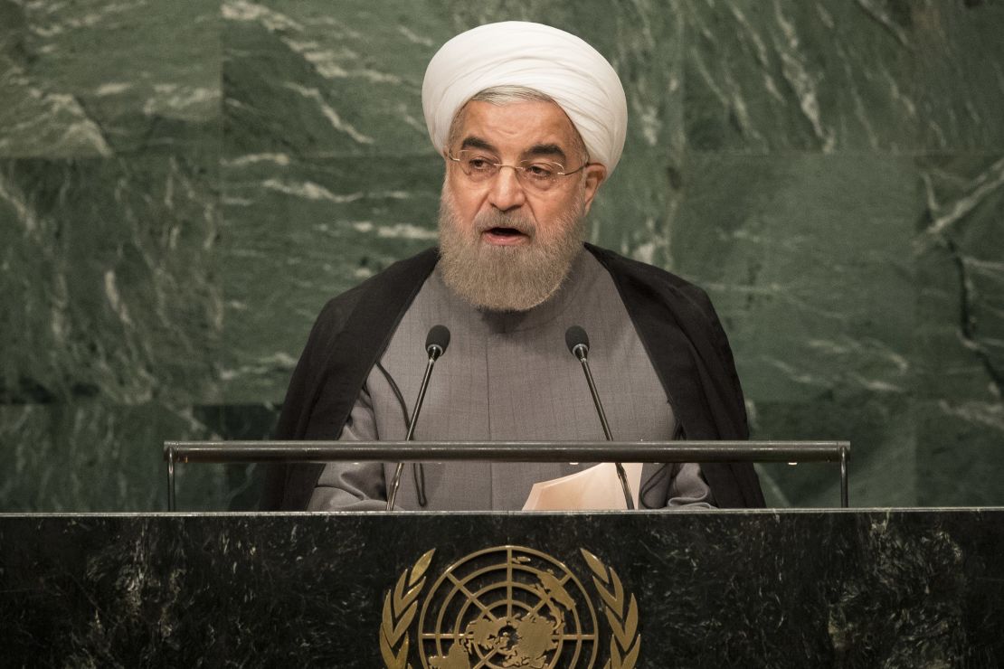 Iranian President Hassan Rouhani addresses the United Nations General Assembly at UN headquarters, September 22, 2016 in New York City. 