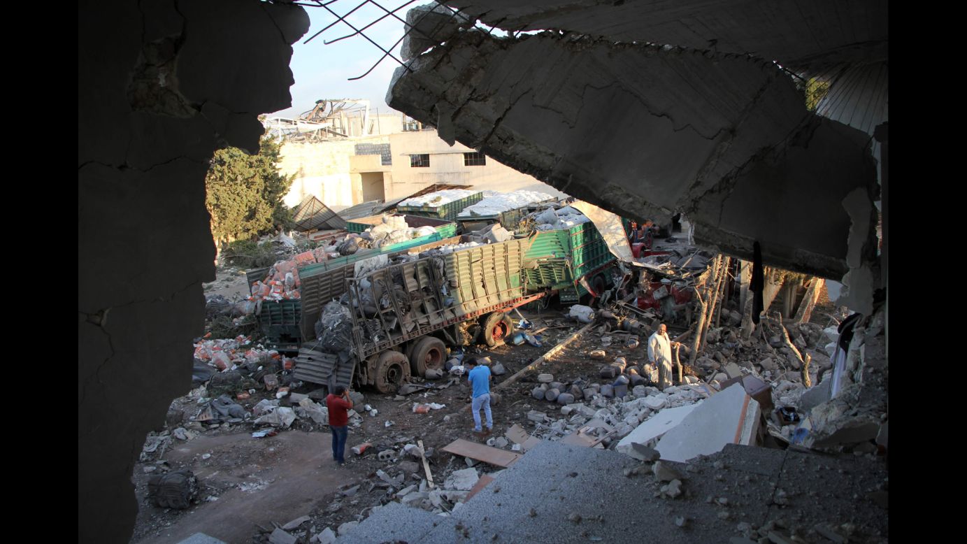 An aid convoy was bombed in the area of Urum al-Kubra, Syria, on Monday, September 19. It is not clear who was responsible for the airstrike, which the International Committee of the Red Cross said killed about 20 people as well as the director of the Red Crescent's Urum al-Kubra branch. The United States <a href="http://www.cnn.com/2016/09/20/politics/syria-convoy-strike-us-conclusion-russia/" target="_blank">has reached the preliminary conclusion</a> that Russian warplanes bombed the convoy, two U.S. officials told CNN. Russia denies it was responsible and says that terrorists carried out the attack.