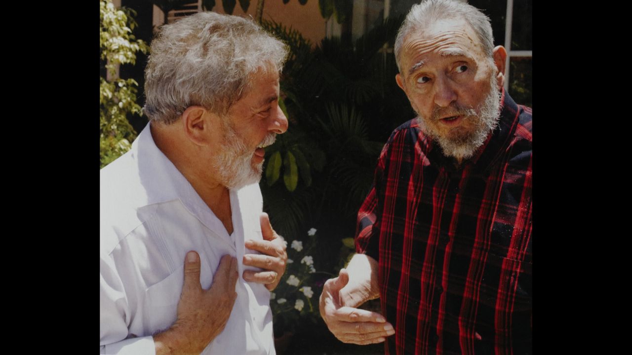 Fidel Castro meets with ex-Brazilian President Luiz Inacio Lula da Silva. According to Alex Castro, Lula da Silva is the only politician who talks as much as his father. "They both are talking the whole time," he said.