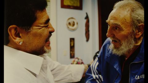 Argentine football legend Diego Maradona visits Fidel Castro at his home in Havana. Maradona has frequently gone to Cuba, reportedly to receive treatment for addiction to drugs. Alex Castro says Maradona is "grateful to Fidel and Cuba" for helping him "with his health."