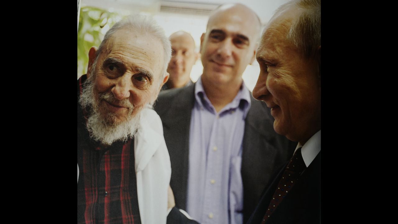 Russian President Vladimir Putin visits Fidel Castro in 2014. According to Alex Castro, Putin "feels respect and affection" for his father.