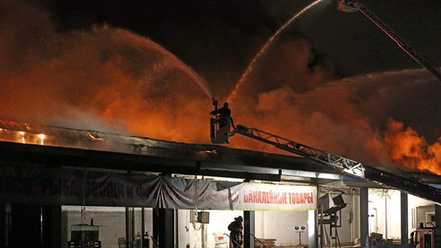 Eight firemen were killed when they attempted to put out a warehouse fire in Moscow Thursday evening, according to Russian state news, TASS.