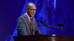 Master of Ceremonies, Lester Holt speaks at the 31th Annual Great Sports Legends Dinner to benefit The Buoniconti Fund to Cure Paralysis at The Waldorf Astoria Hotel on September 12, 2016 in New York City.  (