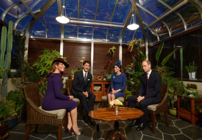 The Trudeaus join William and Catherine at the lieutenant governor's official residence in Victoria on Saturday, September 24. 