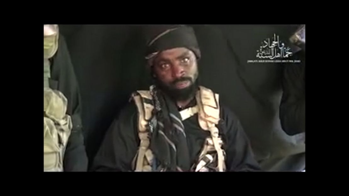A still from a Boko Haram propaganda video dated September 25 2016, showing leader Abubakar Shekau,