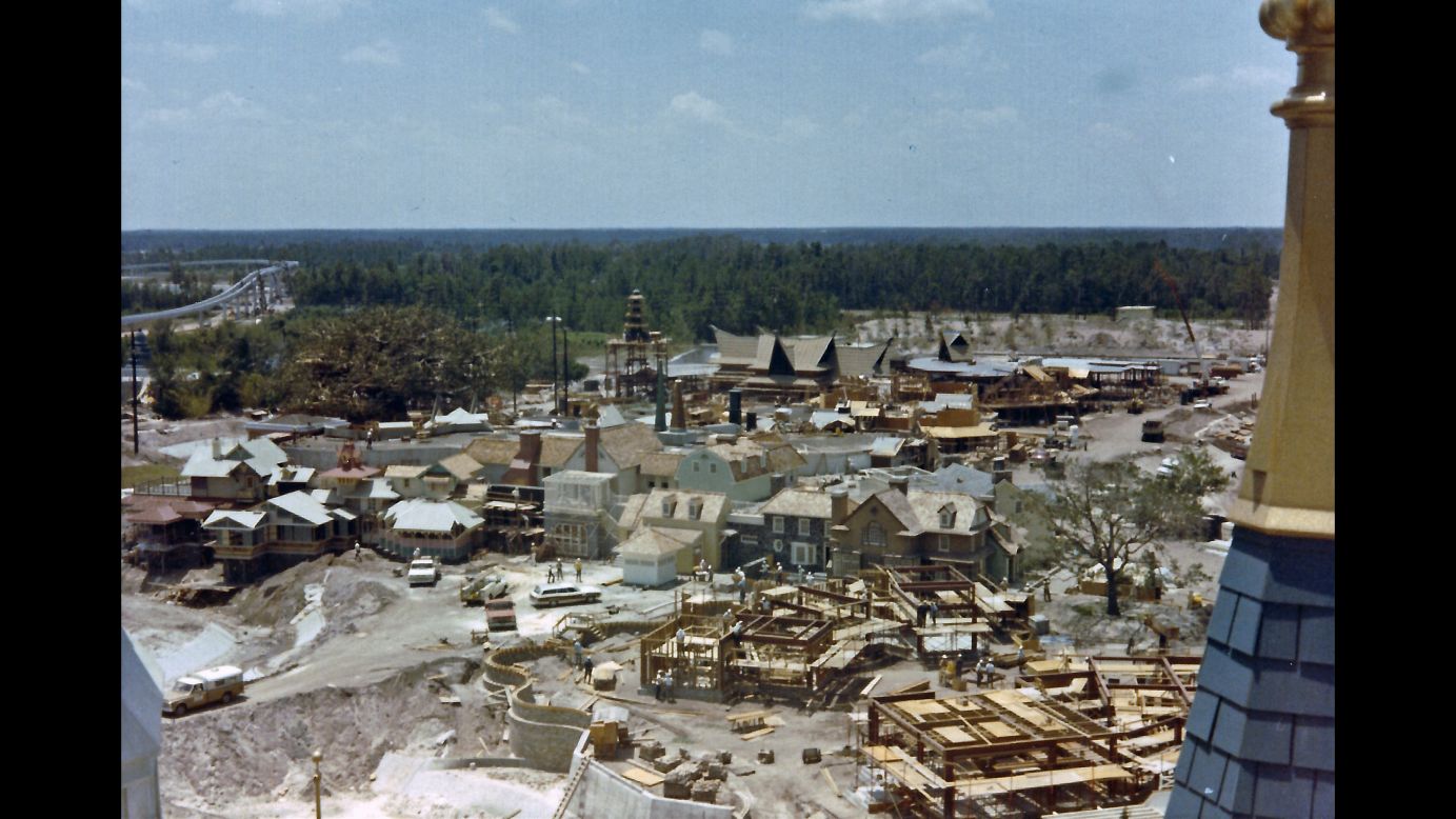 <strong>Liberty Square —</strong> Wise's picture of Liberty Square was taken from atop of Cinderella Castle looking over Liberty Square toward Adventureland. "Liberty Square opened as part of the Magic Kingdom grand opening in 1971 as one of the original six themed lands," Valdes said. "There are architectural representations of each of the original 13 colonies in Liberty Square."
