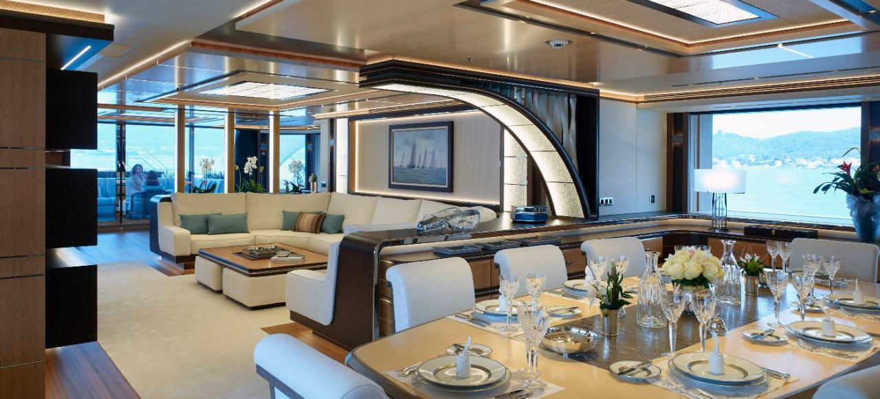 Built with fixed pitch propellers and a Rolls Royce central booster jet, she is not only fast but also highly maneuverable in all sea conditions and extremely quiet.