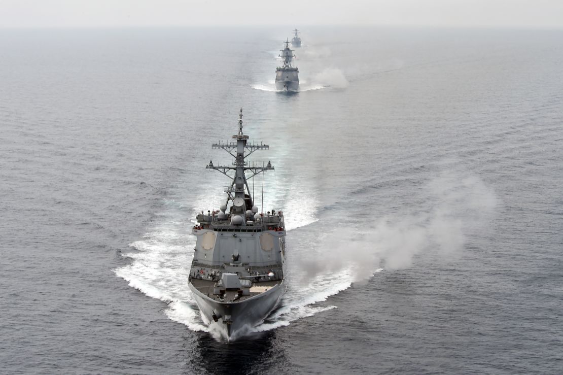 The drills saw the US guided missile destroyer USS Spruance join ships, submarines and planes from the South Korean navy in waters east of the Korean Peninsula.
