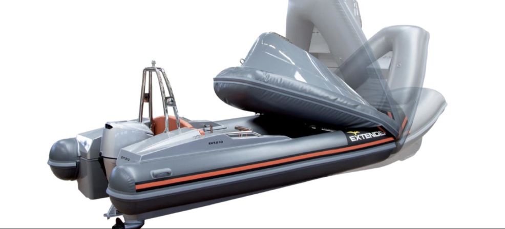 But if your budget doesn't quite stretch that far, why not treat yourself to one of the many "toys" on offer in Port Hercules? This is the Ext 610, a space-conscious speedboat that folds in less than two minutes to allow for easy storage.