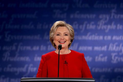 Clinton smiles during the debate.