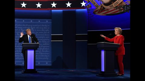 Trump and Clinton face off in the debate.