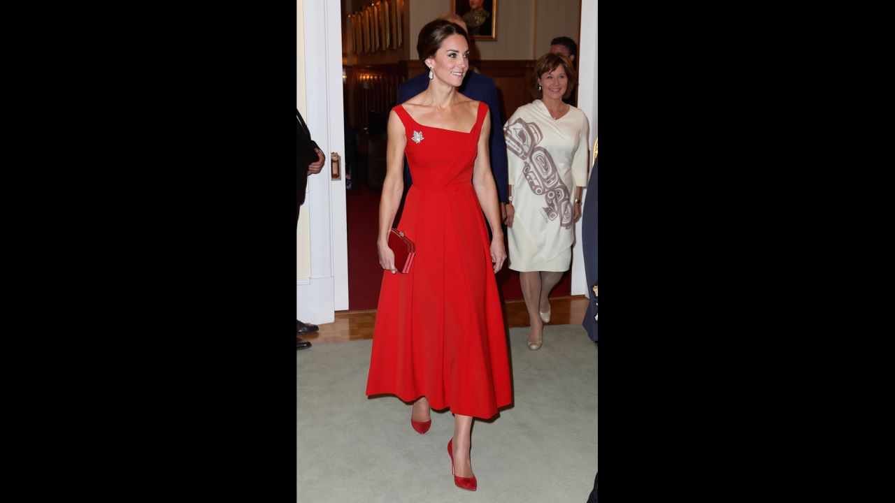 Catherine attends a reception at the Government House in Victoria, British Columbia, on September 27.