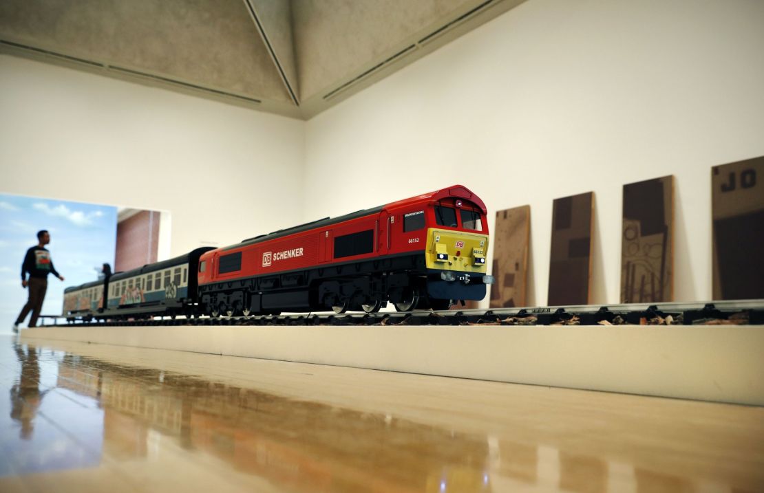 Josephine Pryde's train to nowhere, which is titled "The New Media Express (Baby Wants to Ride)"