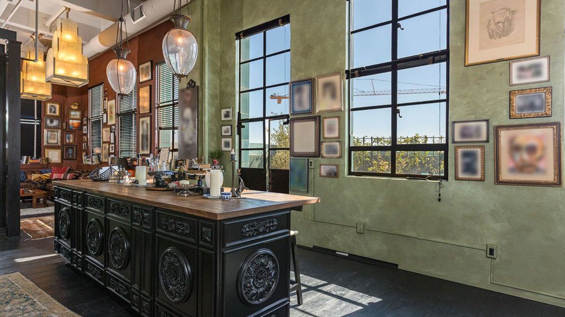 Art work dots the walls of Depp's apartment