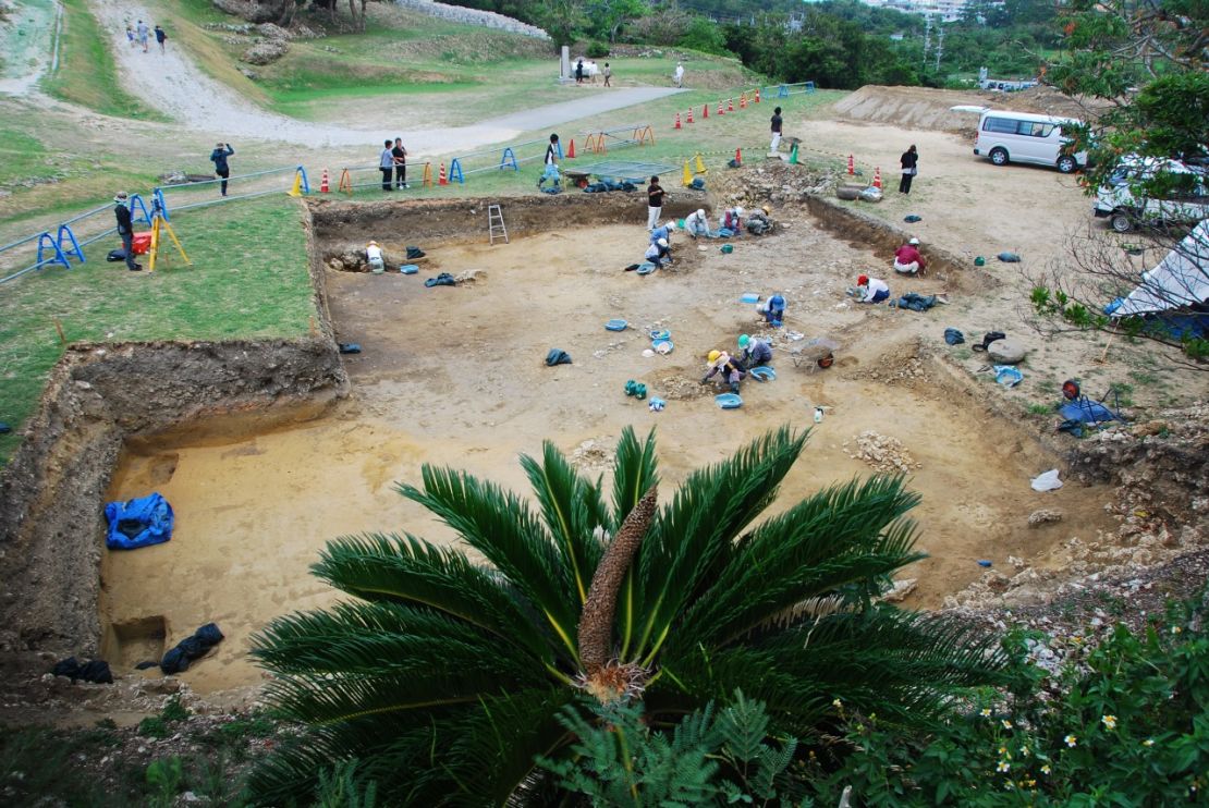 A team of archeologist excavate the Kasturen castle site.