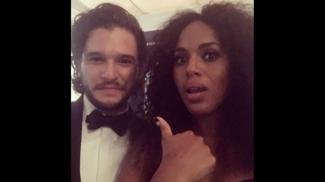 "Yo! He's ALIVE!!!!!" <a href="https://www.instagram.com/p/BKhS_4WBD_U/" target="_blank" target="_blank">said actress Kerry Washington</a> as she snagged a photo with Kit Harington at <a href="http://www.cnn.com/2016/09/18/entertainment/emmy-awards-2016/" target="_blank">the Emmys</a> on Sunday, September 18. She was referring to Harington's character on the show "Game of Thrones."