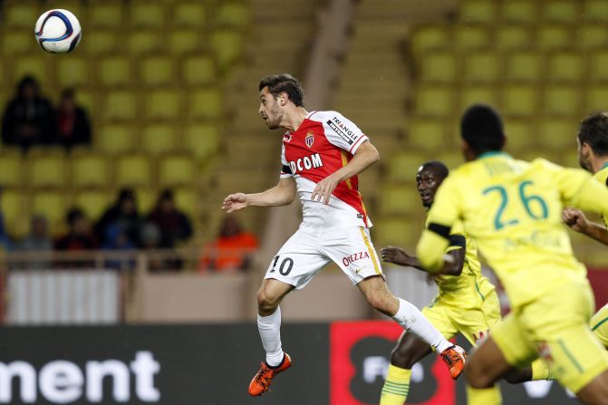 But despite its big-money signings, Monaco has struggled to draw in big crowds. Here, Monaco's Portuguese midfielder Bernardo Silva wins a header in front of a smattering of fans. Silva signed for Monaco from Benfica in 2014.