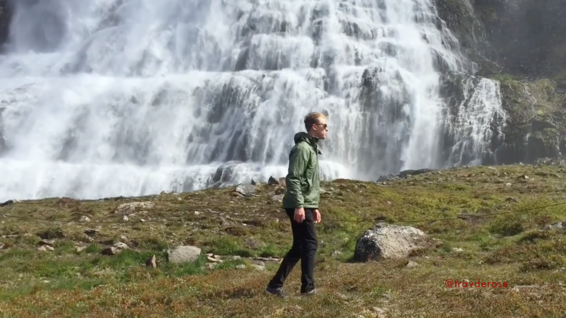 Not even a large waterfall could faze him 