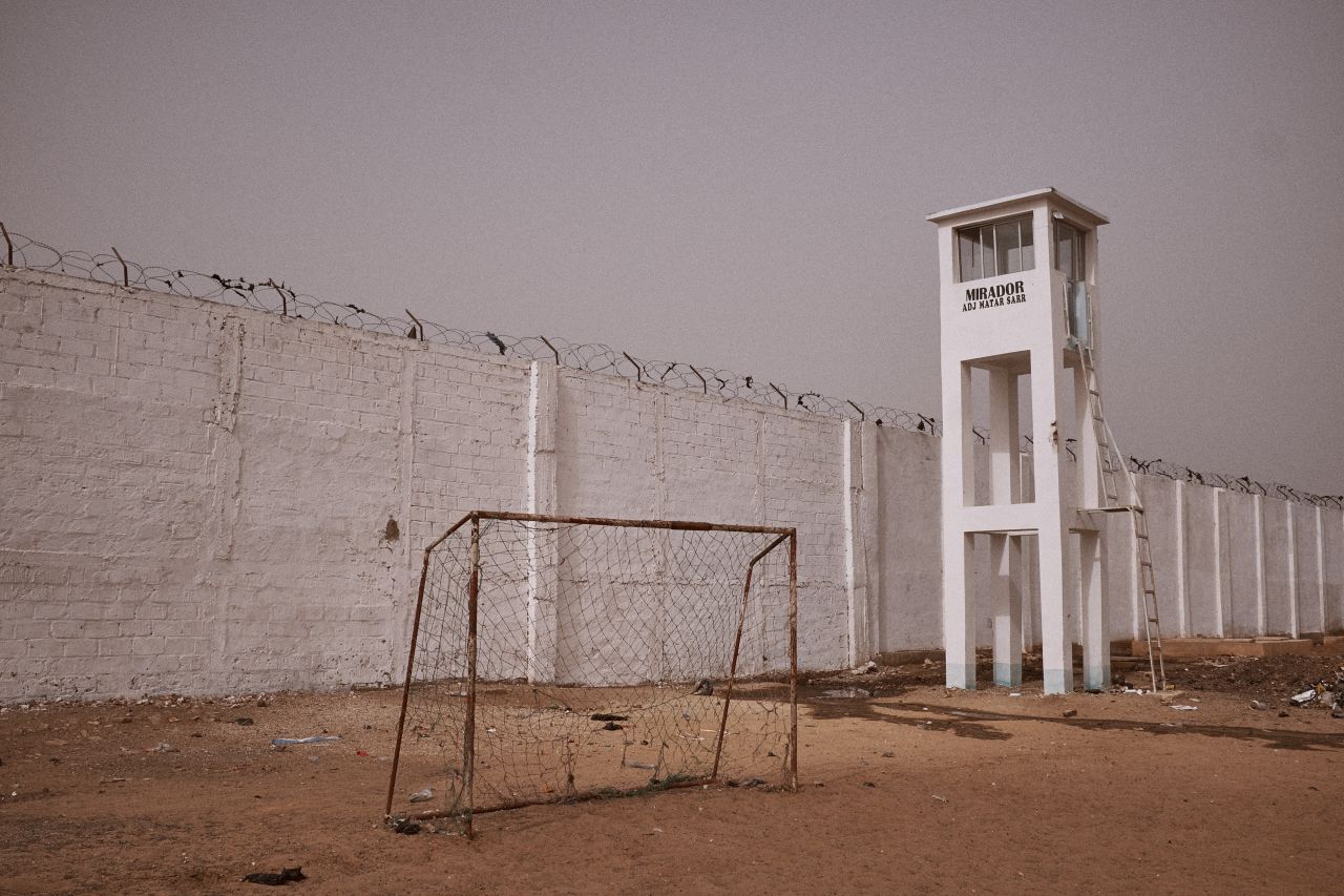 Walls of the the prison housing over 1000 inmates in the city of Thiès, Senegal.