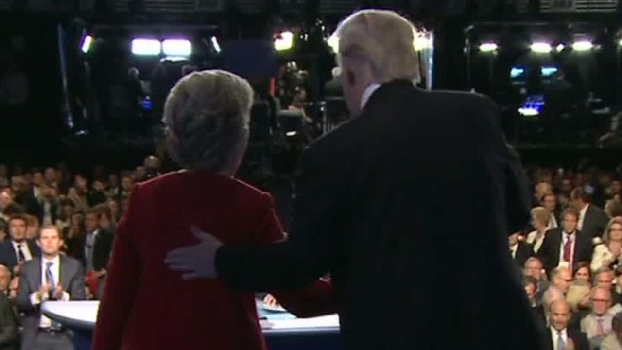 Donald Trump and Hillary Clinton during  their debate on September 27, 2016.