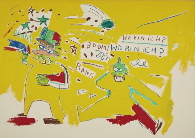 The year 1983 saw some of the most productive and successful days in Basquiat's artistic career. This work embodies a limited yet acidic palette of primary colors and his signature yellow.