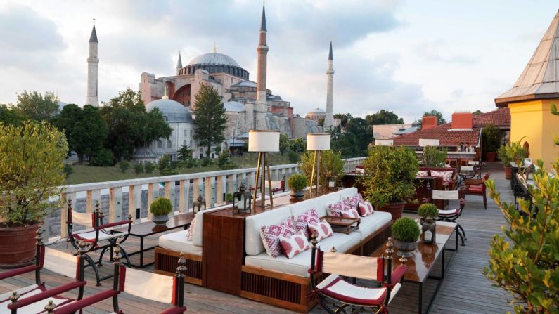 The Four Seasons Hotel in Istanbul's historic Sultanahmet neighborhood set up its home in what used to be the city's jail to take advantage of its prime location near the Hagia Sofia and Blue Mosque.  