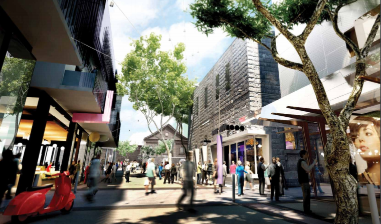 An artist's impression of what the precinct will look like once completed. The area is located north of Melbourne's central business district. 