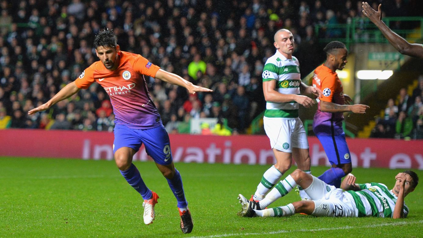Nolito scored Manchester City's third equalizer of the night as it came back on three separate occasions to draw 3-3 at Celtic.