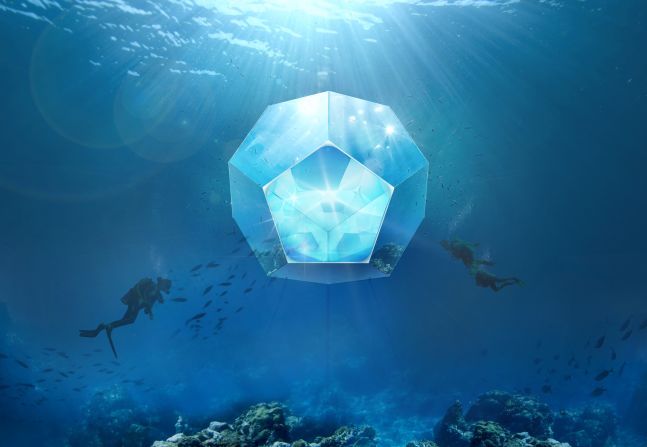 Artist Doug Aitken is planning on building geometric spaces of underwater art, allowing swimmers, divers, and snorkelers to experience submerged pavilions. 