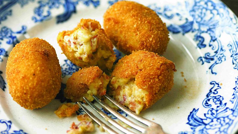 Croquetas are tubes of bechamel sauce encased in fried breadcrumbs. Jamon and salt cod are popular fillings. (Image credit: "BASQUE: Spanish Recipes from San Sebastián" and beyond by José Pizarro (<a href="index.php?page=&url=http%3A%2F%2Fwww.hardiegrant.co.uk%2F" target="_blank" target="_blank">Hardie Grant</a>)/Photography: Laura Edwards)<br />