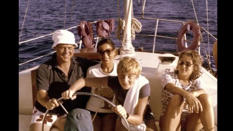 Ruth Bader Ginsburg, her husband, Martin Ginsburg, and their children, James and Jane, off the shore of St. Thomas in the Virgin Islands in December 1979.
