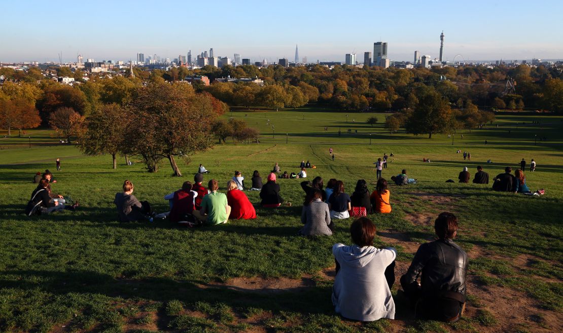 Primrose Hill offers a panoramic view of the London skyline