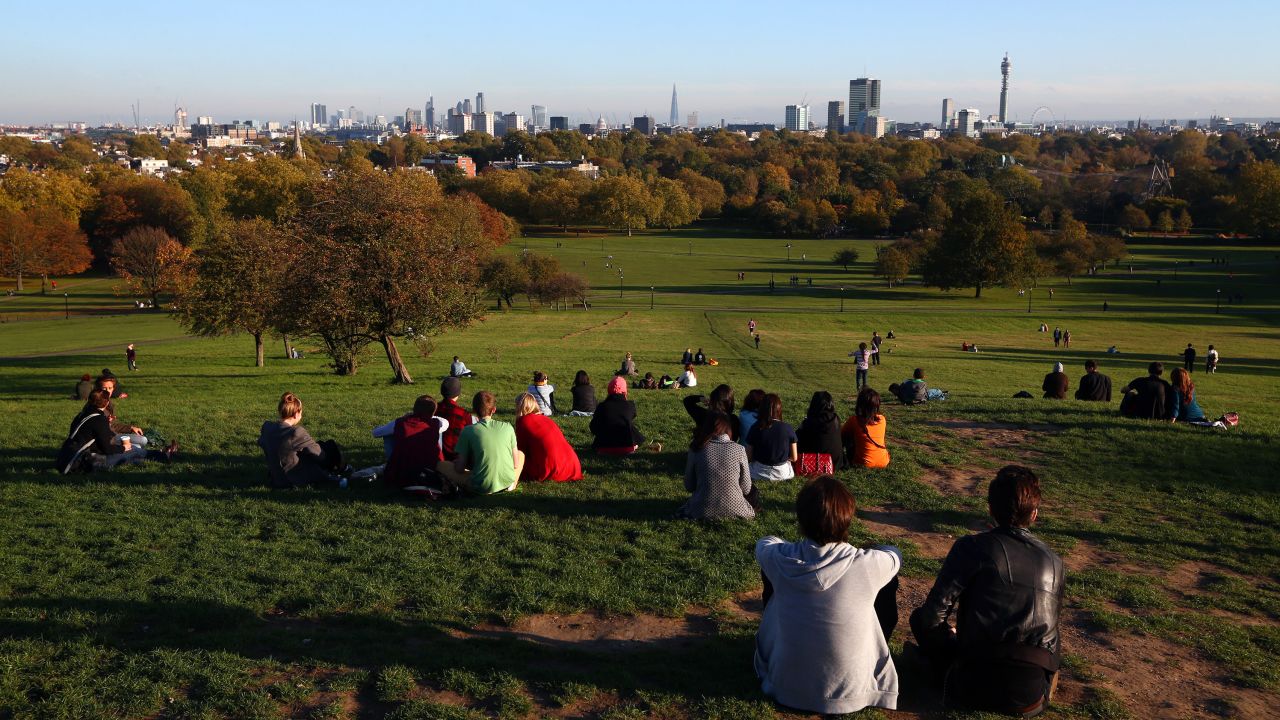 Primrose Hill offers a panoramic view of the London skyline