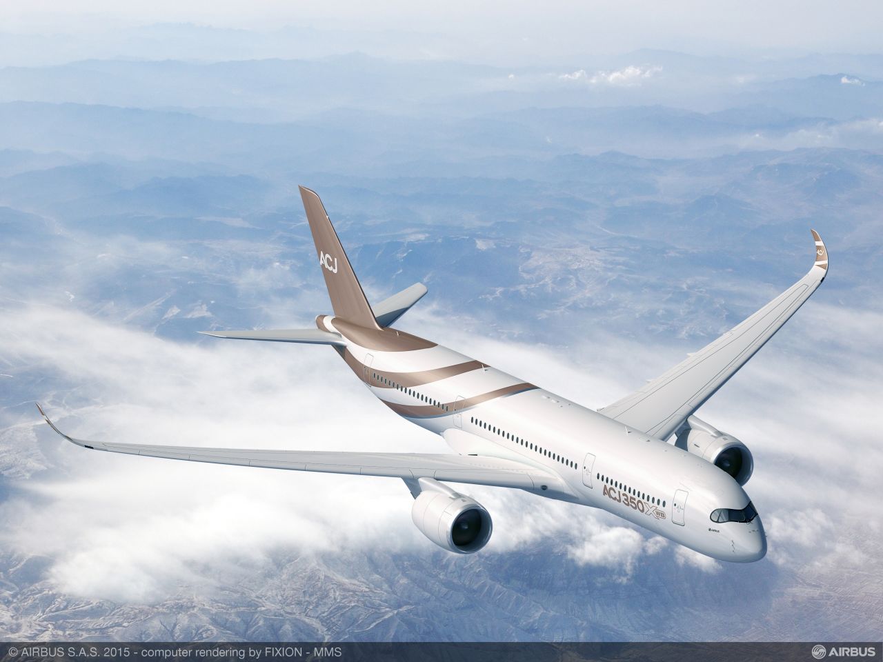 <strong>Airbus ACJ350:</strong> The most deep-pocketed buyers can also order larger models, such as the Boeing 747 and Airbus A340 or the newest Boeing 787 and Airbus A350 (pictured).