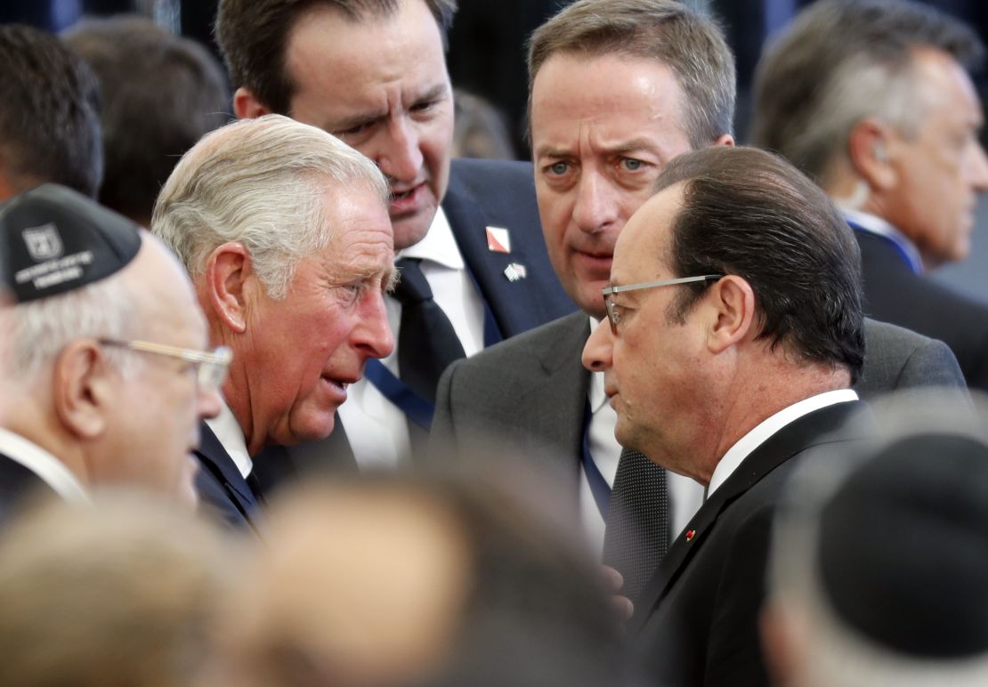 French President Francois Hollande and Britain's Prince Charles, Prince of Wales, were both in attendance.