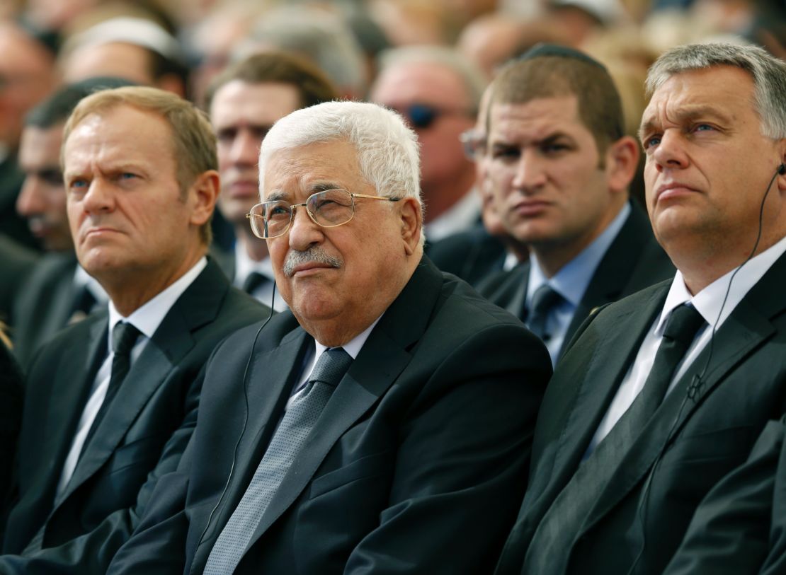 Palestinian President Mahmoud Abbas was at the ceremony.