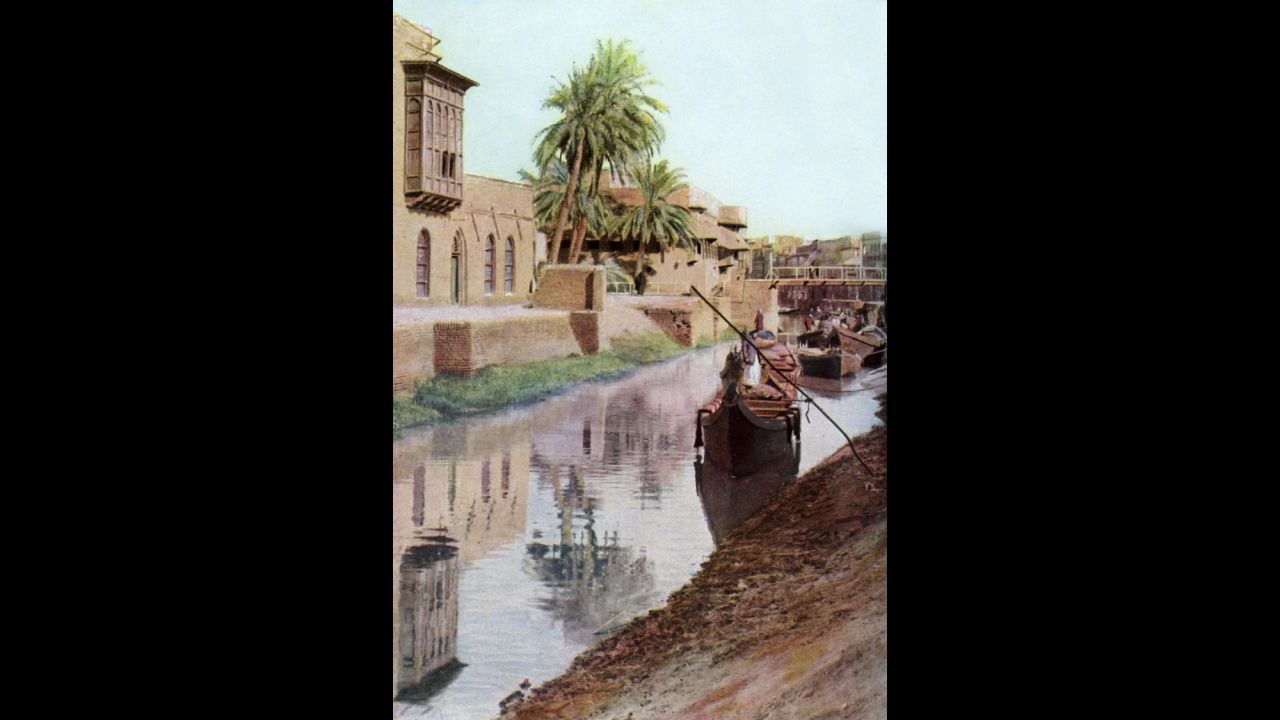 This print of Mosul is from the 1930s, when Iraq was a kingdom occupied by the British.