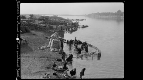 Among the many activities on the Tigris River in Mosul was wool washing.