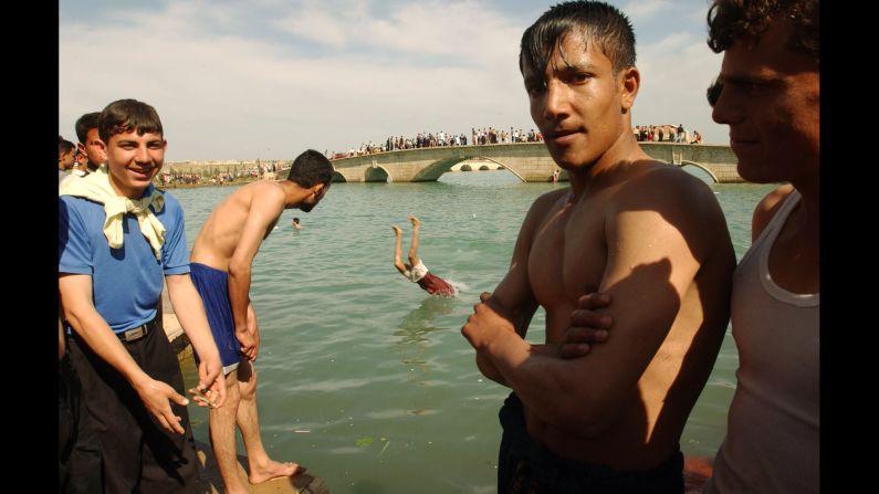 The lake in Saddam Hussein's palace was off-limits to Mosul's ordinary citizens until the dictator was toppled in April 2003.