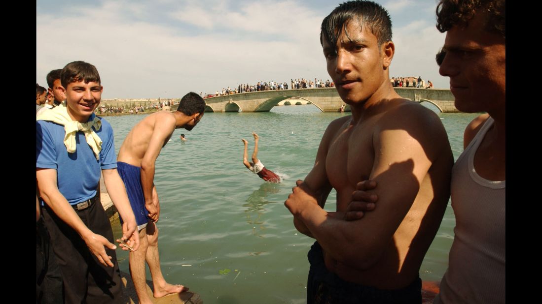 The lake in Saddam Hussein's palace was off-limits to Mosul's ordinary citizens until the dictator was toppled in April 2003.