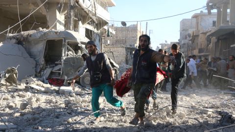 Much of eastern Aleppo has been reduced to rubble from Russian and Syrian airstrikes.