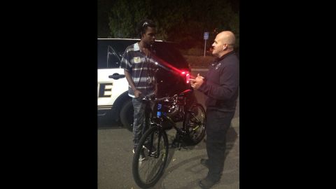Officers gave the bike to Duncan at the end of his shift.
